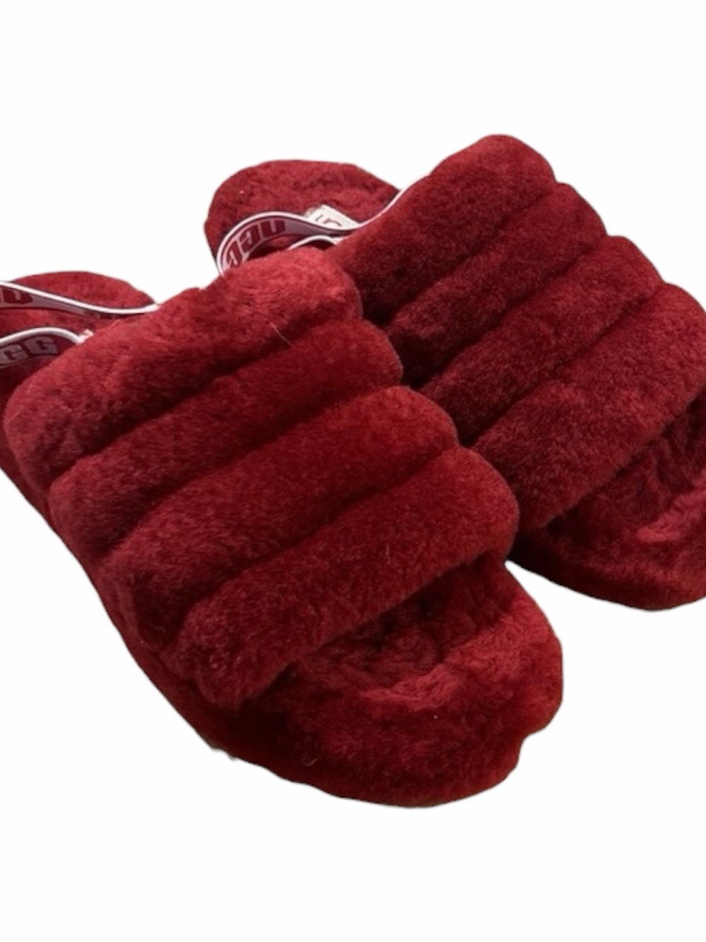UGG Women’s Fluff Yeah Slides in Ruby Red Size 9